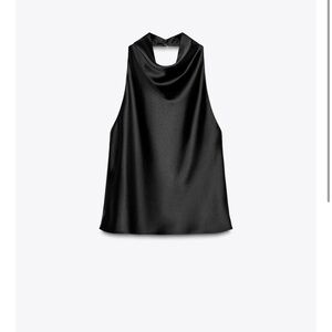 Zara Black Satin Blouse